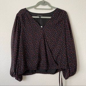 Banana Republic heart print balloon-sleeve blouse